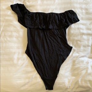 one shoulder bodysuit top, size L NWOT